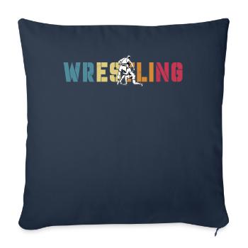 Lutte - Housse de coussin décorative 45 x 45 cm - bleu marine - Devant