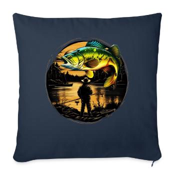 Bass Fish - Sofa pillowcase 17,3'' x 17,3'' (45 x 45 cm) - navy - Front