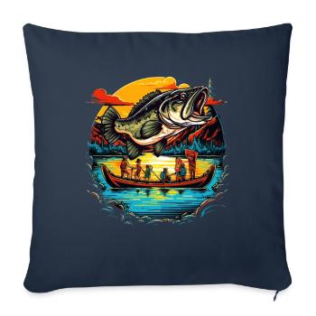 Bass Fish - Sofa pillowcase 17,3'' x 17,3'' (45 x 45 cm) - navy - Front