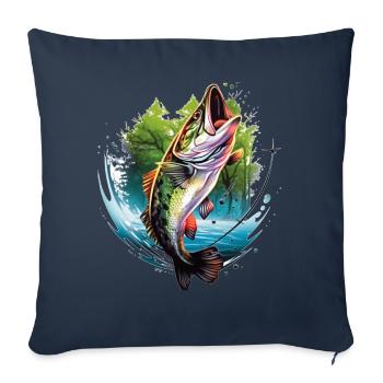 Bass Fish - Sofa pillowcase 17,3'' x 17,3'' (45 x 45 cm) - navy - Front