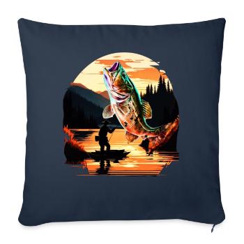 Bass Fish - Sofa pillowcase 17,3'' x 17,3'' (45 x 45 cm) - navy - Front