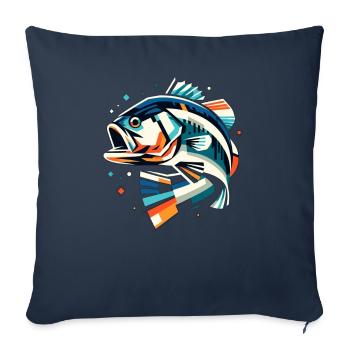 Bass Fish - Sofa pillowcase 17,3'' x 17,3'' (45 x 45 cm) - navy - Front