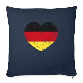 Vintage Heart Flag Football Handball Germany - Sofa pillowcase 17,3'' x 17,3'' (45 x 45 cm) - navy - Front
