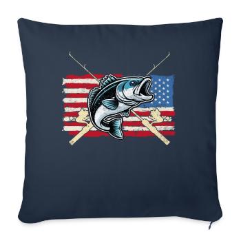 Poisson bar - Housse de coussin décorative 45 x 45 cm - bleu marine - Devant