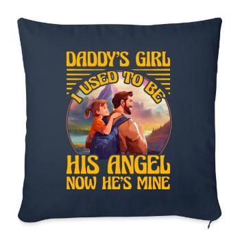 Daddy's Girl I used to be his angel now he's mine - Sofa pillowcase 17,3'' x 17,3'' (45 x 45 cm) - navy - Front
