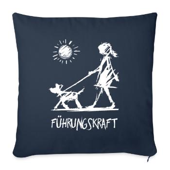 Early Funny Dog Sayings With Print - Sofa pillowcase 17,3'' x 17,3'' (45 x 45 cm) - navy - Front