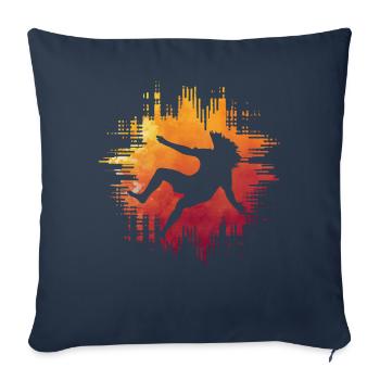 Capoeira - Housse de coussin décorative 45 x 45 cm - bleu marine - Devant