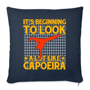 Ça commence à ressembler beaucoup à la capoeira - Housse de coussin décorative 45 x 45 cm - bleu marine - Devant