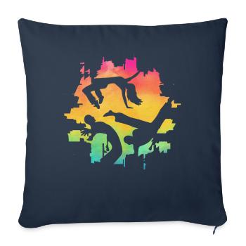 Capoeira - Housse de coussin décorative 45 x 45 cm - bleu marine - Devant
