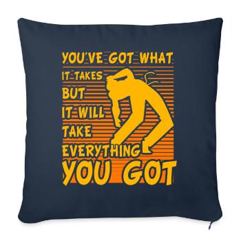 Vous avez ce qu’il faut, mais il faut tout - Housse de coussin décorative 45 x 45 cm - bleu marine - Devant