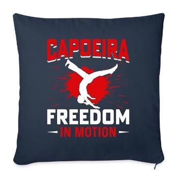 La liberté de la capoeira en mouvement - Housse de coussin décorative 45 x 45 cm - bleu marine - Devant