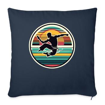 Capoeira - Housse de coussin décorative 45 x 45 cm - bleu marine - Devant