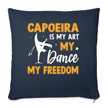 La capoeira est mon art, ma danse, ma liberté - Housse de coussin décorative 45 x 45 cm - bleu marine - Devant