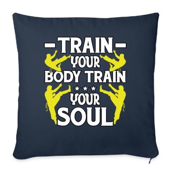 Train your Body train your Soul - Sofa pillowcase 17,3'' x 17,3'' (45 x 45 cm) - navy - Front