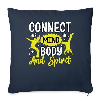 Verbinden Sie Geist, Körper und Seele - Sofakissenbezug 45 x 45 cm - Navy - Vorne