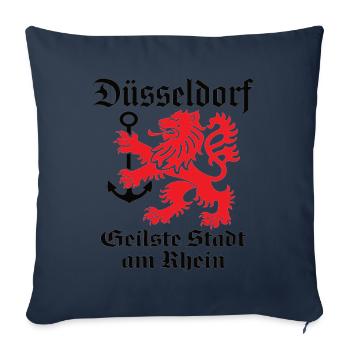 Düsseldorf La ville la plus cool du Rhin - Housse de coussin décorative 45 x 45 cm - bleu marine - Devant