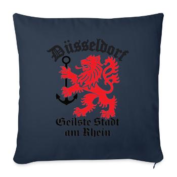 Düsseldorf La ville la plus cool du Rhin - Housse de coussin décorative 45 x 45 cm - bleu marine - Devant