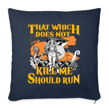 Ce qui ne me tue pas doit courir - Housse de coussin décorative 45 x 45 cm - bleu marine - Devant