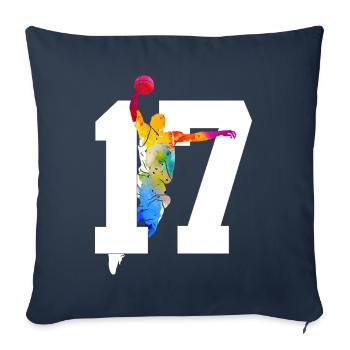 NUMBER 17 BASKETBALL 17TH BIRTHDAY - Sofa pillowcase 17,3'' x 17,3'' (45 x 45 cm) - navy - Front