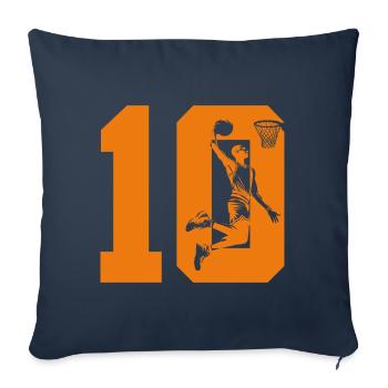 NUMÉRO 10 : 10E ANNIVERSAIRE DE BASKET-BALL - Housse de coussin décorative 45 x 45 cm - bleu marine - Devant