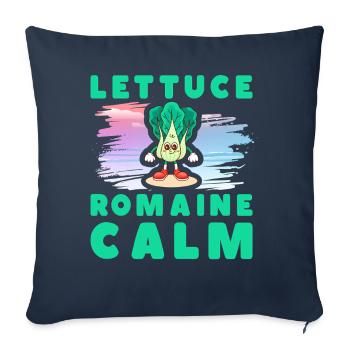 Lettuce Romaine Calm – Funny Salad - Sofa pillowcase 17,3'' x 17,3'' (45 x 45 cm) - navy - Front