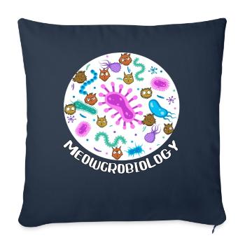 Meowcrobiology - Sofa pillowcase 17,3'' x 17,3'' (45 x 45 cm) - navy - Front