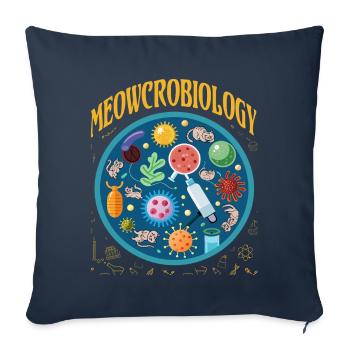 Meowcrobiology - Sofa pillowcase 17,3'' x 17,3'' (45 x 45 cm) - navy - Front