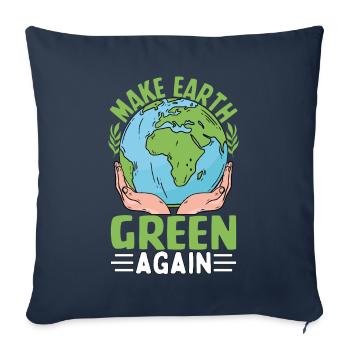 Rendre la Terre verte à nouveau - Housse de coussin décorative 45 x 45 cm - bleu marine - Devant