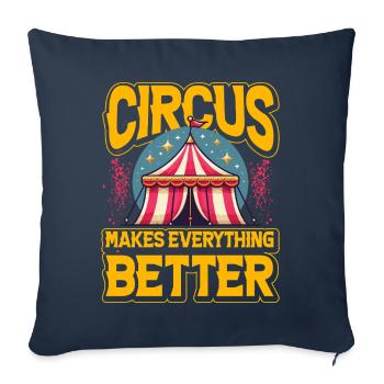 Circus makes everything better - Sofa pillowcase 17,3'' x 17,3'' (45 x 45 cm) - navy - Front