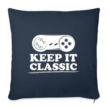 Retro Zocker Sprüche Gaming Geschenk - Sofakissenbezug 45 x 45 cm - Navy - Vorne