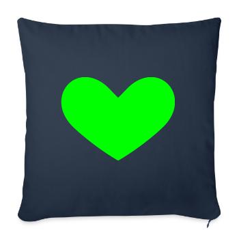 Green heart - Sofa pillowcase 17,3'' x 17,3'' (45 x 45 cm) - navy - Front