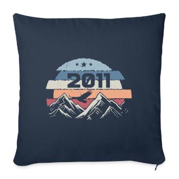 Original 2011 Millésime 2011 Anniversaire 2011 - Housse de coussin décorative 45 x 45 cm - bleu marine - Devant