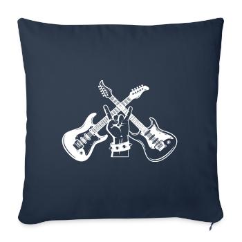 Guitare cadeau rock concert de concert groupe - Housse de coussin décorative 45 x 45 cm - bleu marine - Devant