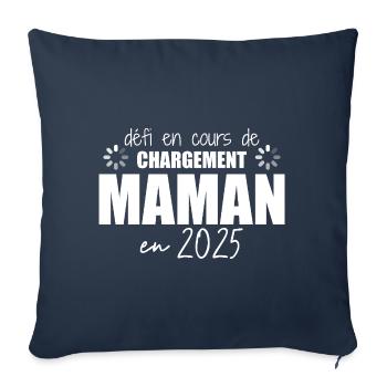 2025 Maman Grossesse Cadeau Humour Mère - Housse de coussin décorative 45 x 45 cm - bleu marine - Devant
