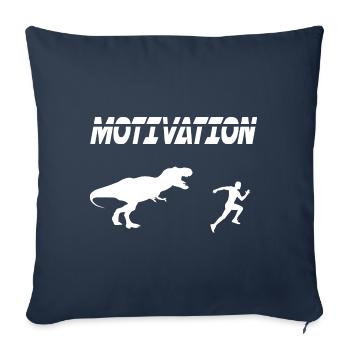 motivation sport running humor dinosaur - Sofa pillowcase 17,3'' x 17,3'' (45 x 45 cm) - navy - Front