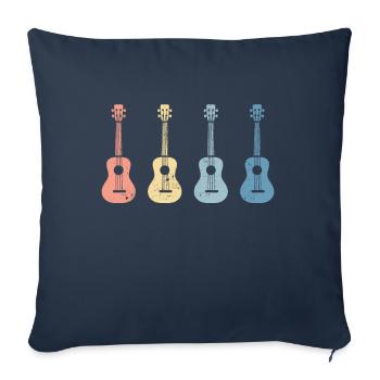 Retro Vintage Ukulele Uke lustiges Geschenk - Sofakissenbezug 45 x 45 cm - Navy - Vorne