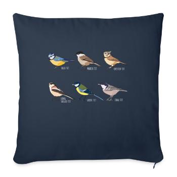 Tit Bird Collection - Birdwatching Gift - Sofa pillowcase 17,3'' x 17,3'' (45 x 45 cm) - navy - Front