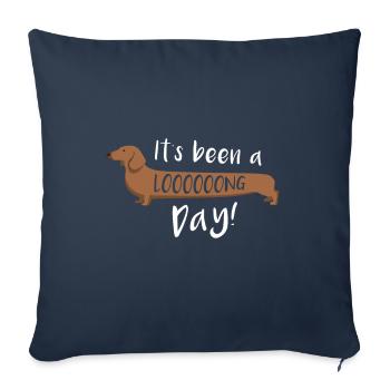 Ça a été un chien de saucisse drôle de longue journée - Housse de coussin décorative 45 x 45 cm - bleu marine - Devant