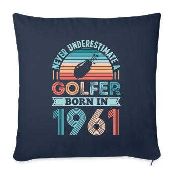 Golfer born 1961 Golfing 60th Birthday Gift Dad - Sofa pillowcase 17,3'' x 17,3'' (45 x 45 cm) - navy - Front