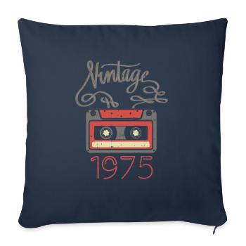 1975 Year of construction - Sofa pillowcase 17,3'' x 17,3'' (45 x 45 cm) - navy - Front