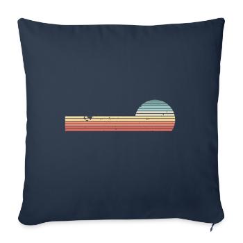 Rétro Horizontal Vintage Sunset - Housse de coussin décorative 45 x 45 cm - bleu marine - Devant