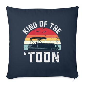 Ponton Roi du 'Toon Boating Gift for Boat - Housse de coussin décorative 45 x 45 cm - bleu marine - Devant