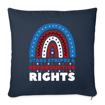 Stars Stripes Droits reproductifs 4 juillet - Housse de coussin décorative 45 x 45 cm - bleu marine - Devant