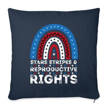 Stars Stripes Reproductive Rights Rainbow 4 juillet - Housse de coussin décorative 45 x 45 cm - bleu marine - Devant