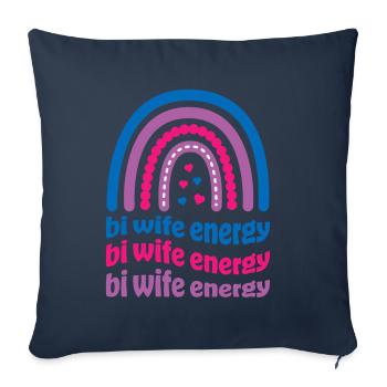 Bi Wife Energy Gay Pride Lesbian LGBT Cute - Sofa pillowcase 17,3'' x 17,3'' (45 x 45 cm) - navy - Front