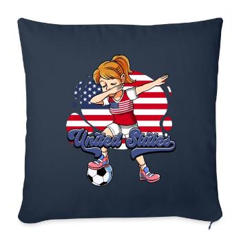 Usa Soccer - Sofa pillowcase 17,3'' x 17,3'' (45 x 45 cm) - navy - Front