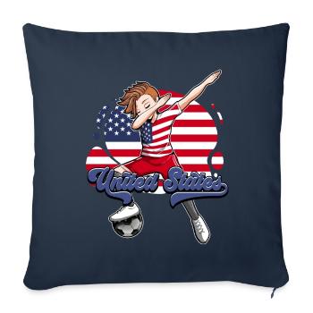 Usa Soccer - Sofa pillowcase 17,3'' x 17,3'' (45 x 45 cm) - navy - Front