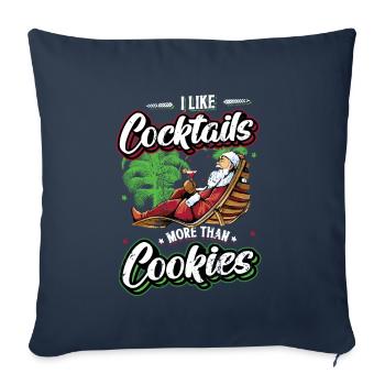 Noël en juillet, Fête, Surf, Santa Hawaiian - Housse de coussin décorative 45 x 45 cm - bleu marine - Devant