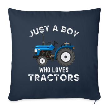 Nur ein Junge, der Traktoren liebt - Sofakissenbezug 45 x 45 cm - Navy - Vorne