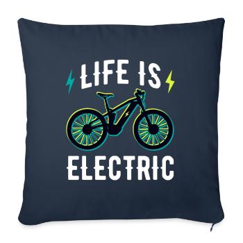 Lustiges Leben ist Elektrofahrrad E-Bike - Sofakissenbezug 45 x 45 cm - Navy - Vorne